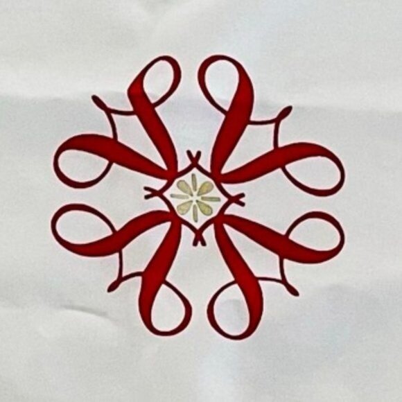 Vintage Avon Scarf With Red As in a Bow and Gold Star Motif Christmas Holiday - Picture 2 of 5